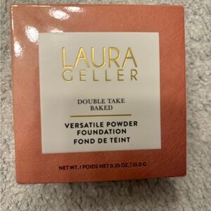 Laura Gellar baked double take powder foundation in Light